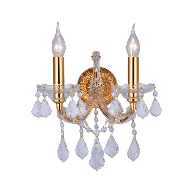 Double Maria Theresa Wall Light Sconce - Gold Fixtures