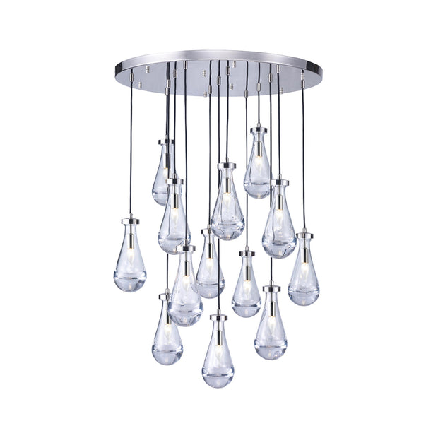 Rayne Collection - Round Cluster - W: 80cm  H: 120cm - Polished Nickel