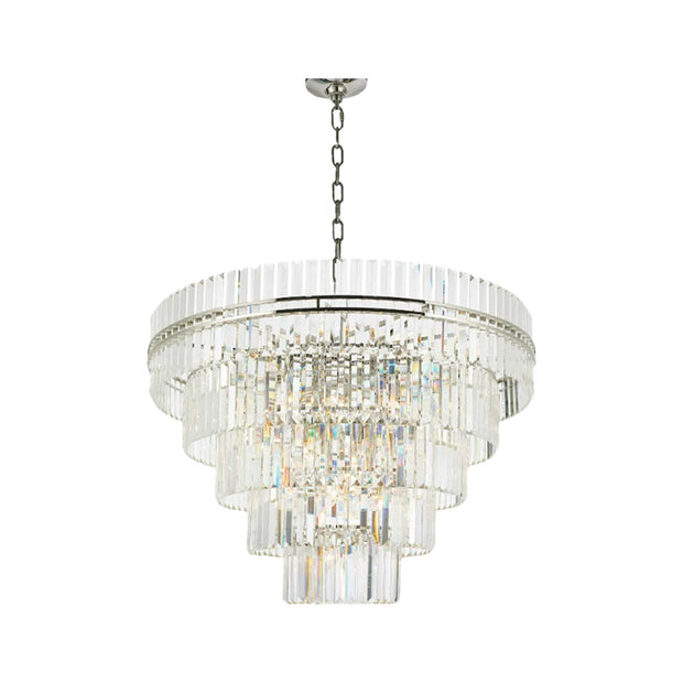 Ashton Collection - Five Tier Chandelier - 120cm - Polished Nickel
