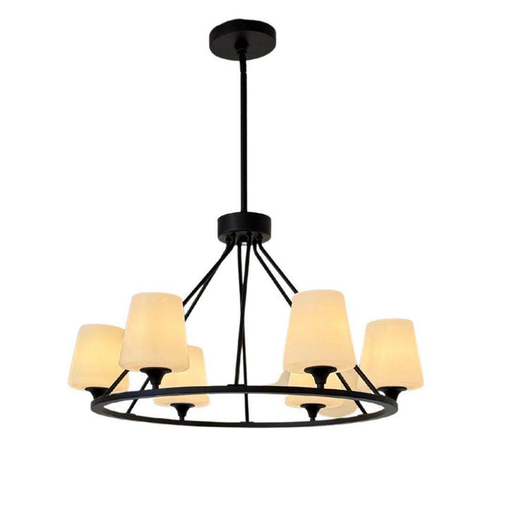 Huntington Collection - 6 Light - Ring Chandelier - Matte Black Frame