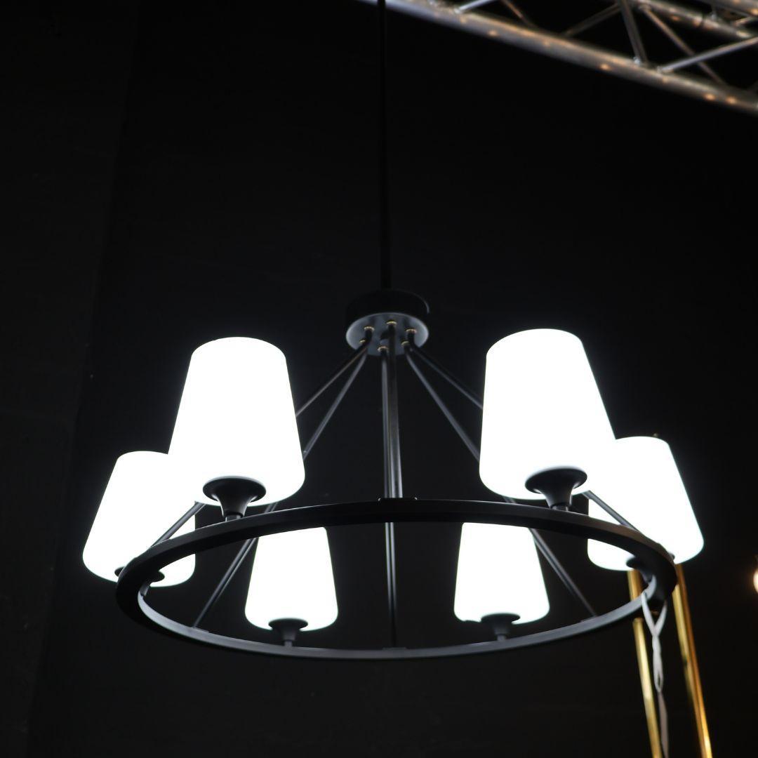 Huntington Collection - 6 Light - Ring Chandelier - Matte Black Frame