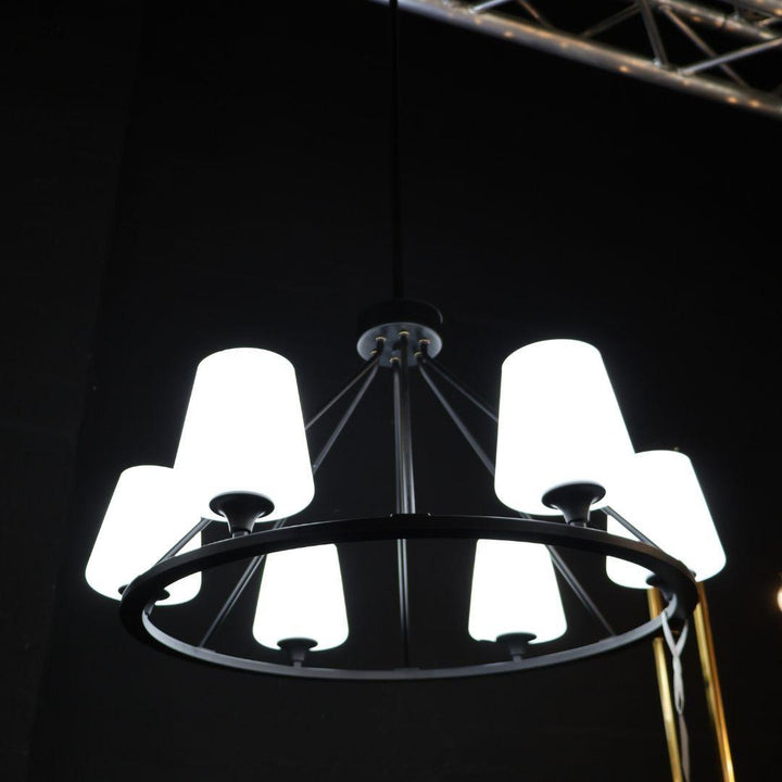 Huntington Collection - 6 Light - Ring Chandelier - Matte Black Frame