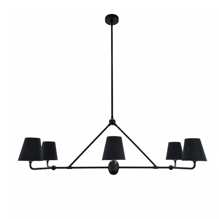 Keenan Collection - 6 Light - Chandelier - Matte Black Frame - L:117cm