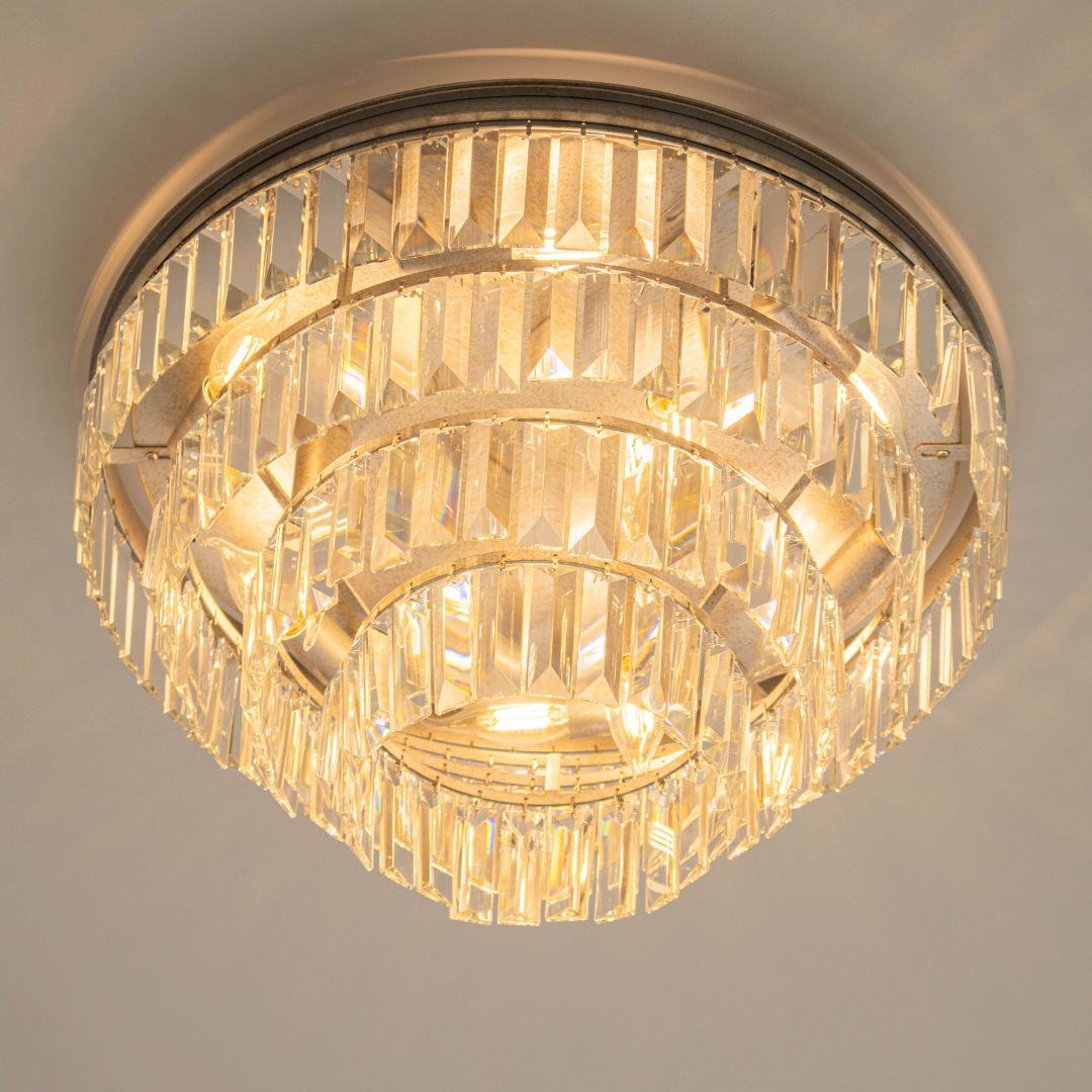 Jordan Collection - Flush Mount Chandelier - Champagne - W:50cm