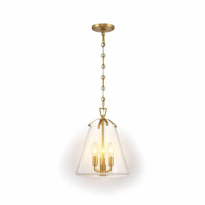 Baxter Collection - 3 Light Pendant - Satin Brass