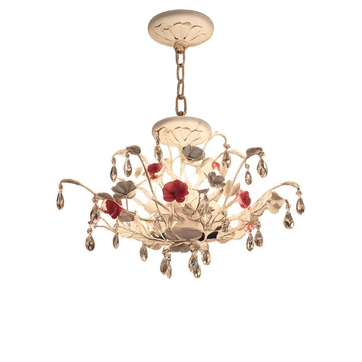 Southport Collection - White & Pink Flowered Flush Mount