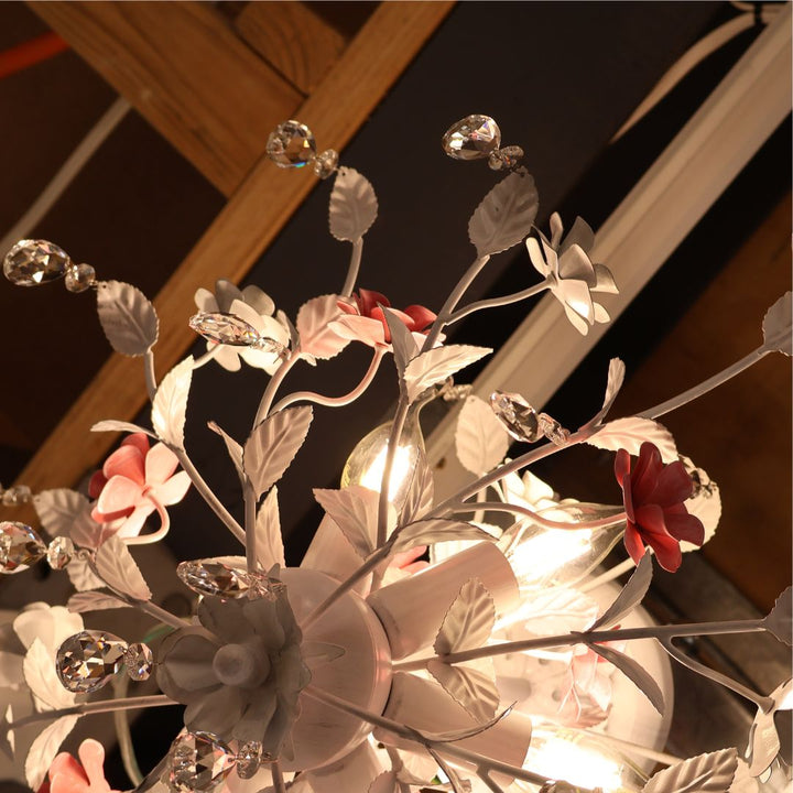 Southport Collection - White & Pink Flowered Flush Mount