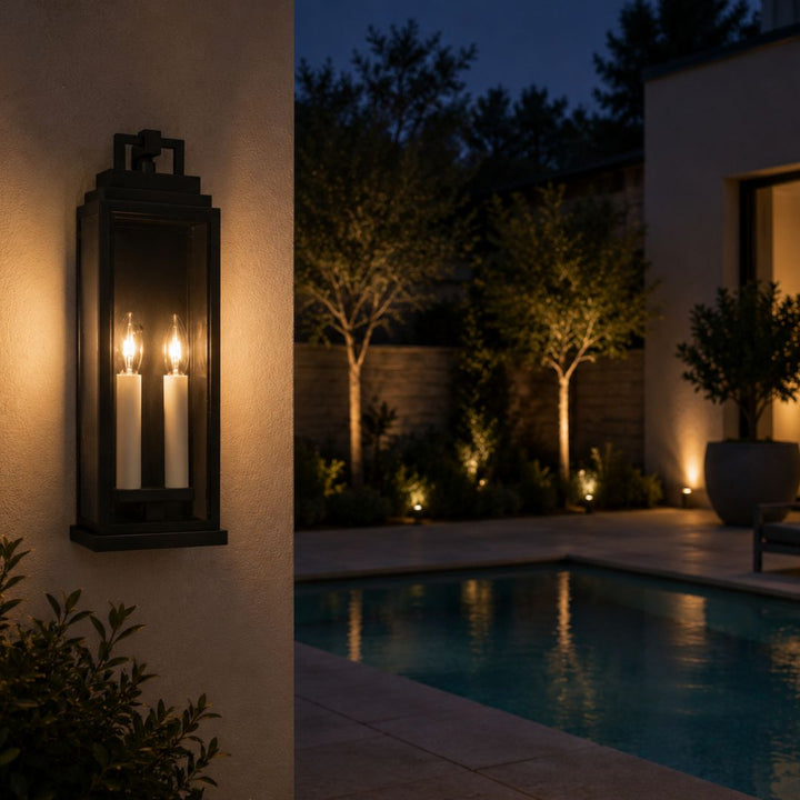 Atlas Collection - 2 Light - Wall Sconce - Matte Black - H:48cm