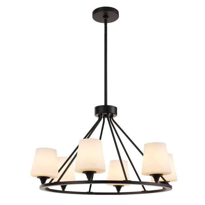 Huntington Collection - 6 Light - Ring Chandelier - Matte Black Frame