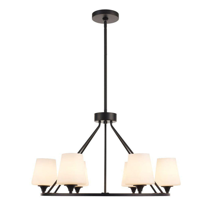 Huntington Collection - 6 Light - Ring Chandelier - Matte Black Frame