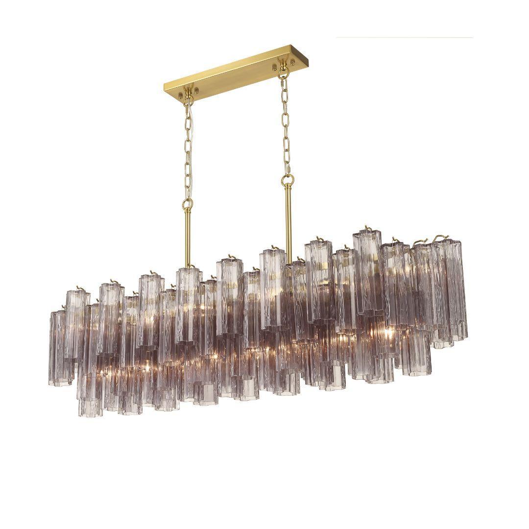 Odelle Collection - Bar Light - Smoke & Satin Brass - L:131cm