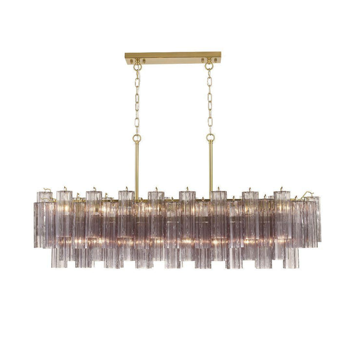 Odelle Collection - Bar Light - Smoke & Satin Brass - L:131cm
