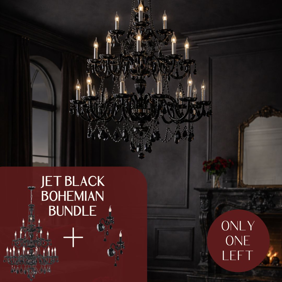 Jet Black Bohemian Bundle (2 FREE sconces) - Designer Chandelier Australia