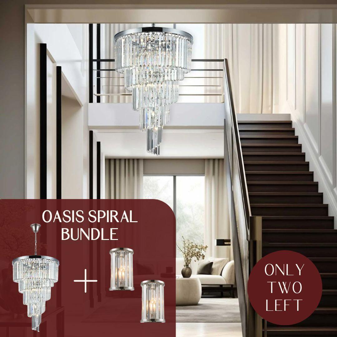 New York Oasis Spiral Bundle (2 FREE sconces) - Designer Chandelier Australia