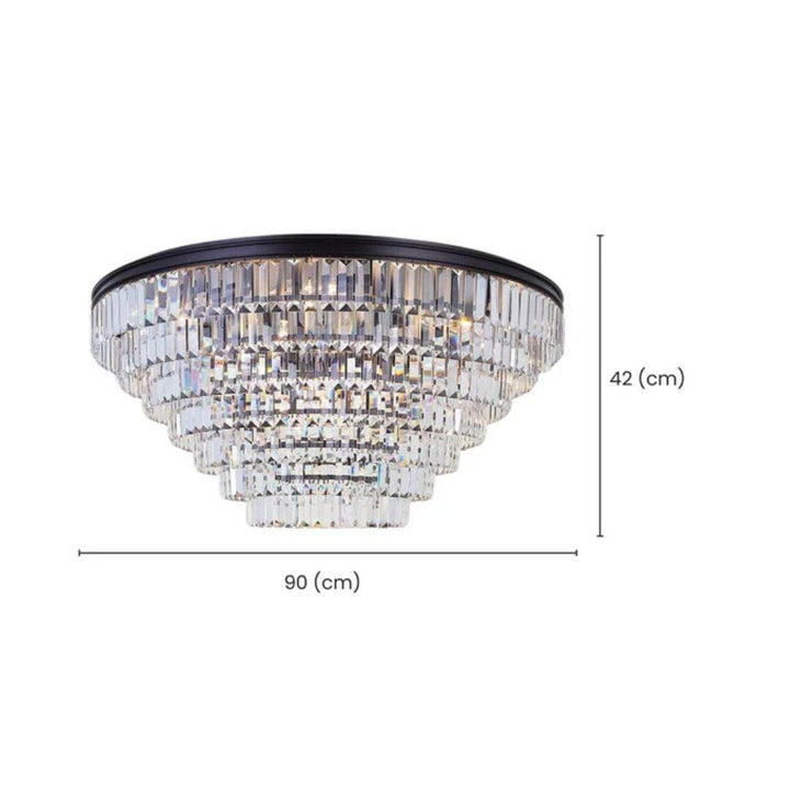 Jordan Collection - Flush Mount Chandelier - 90cm - Warm Bronze