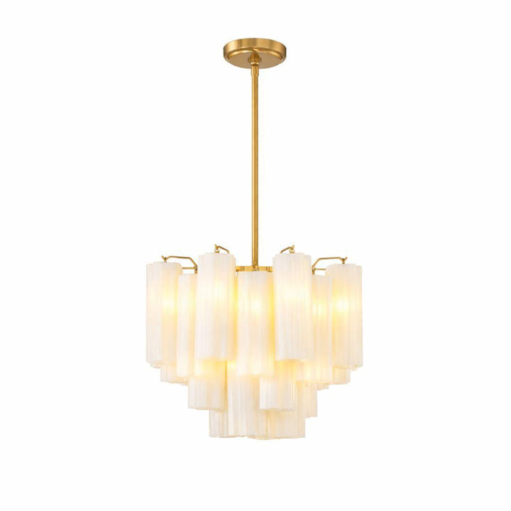 Odelle Collection - Ring Chandelier - White & Satin Brass - W:45cm