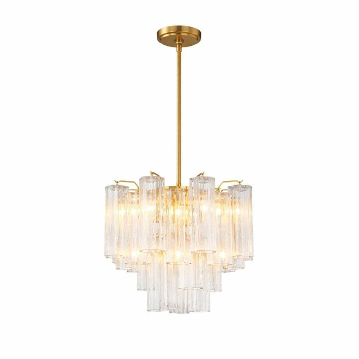 Odelle Collection - Ring Chandelier - Clear & Satin Brass - W:45cm