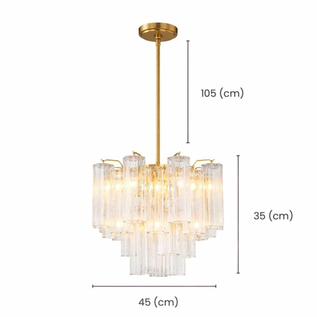 Odelle Collection - Ring Chandelier - Clear & Satin Brass - W:45cm