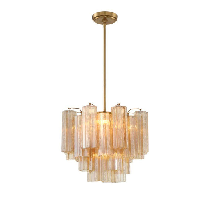 Odelle Collection - Ring Chandelier - Amber & Satin Brass - W:45cm