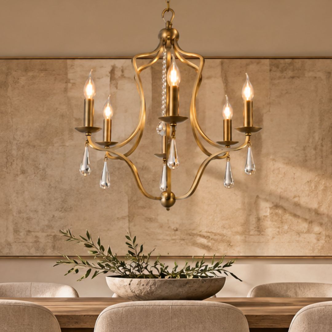 Coco Collection - 6 Light Silver Chandelier