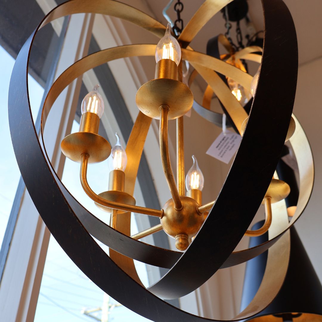 Carson Collection - 6 Lights Chandelier - English Bronze & Gold