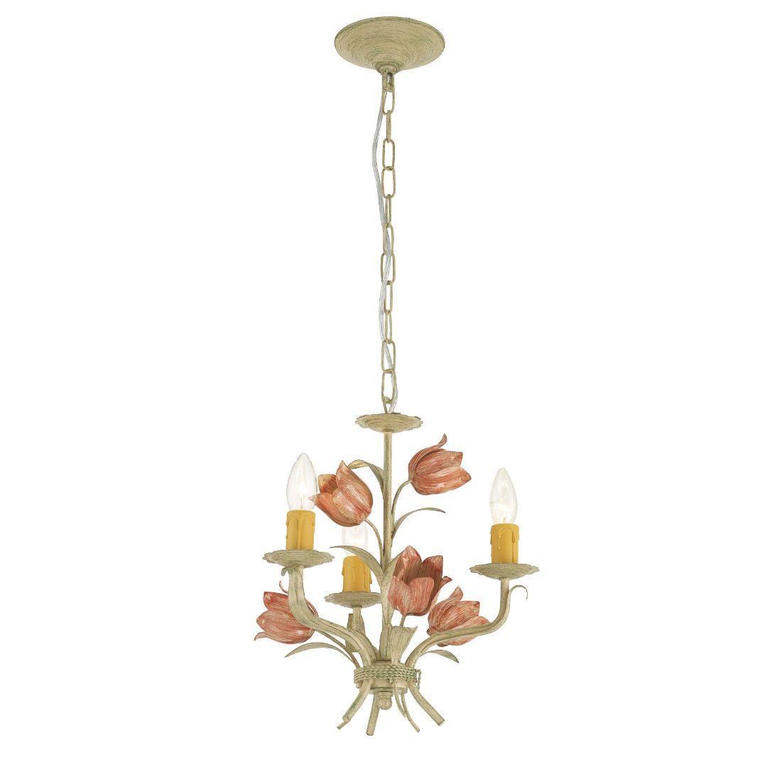 Brittany Collection - Sage Rose 3 Lights Chandelier