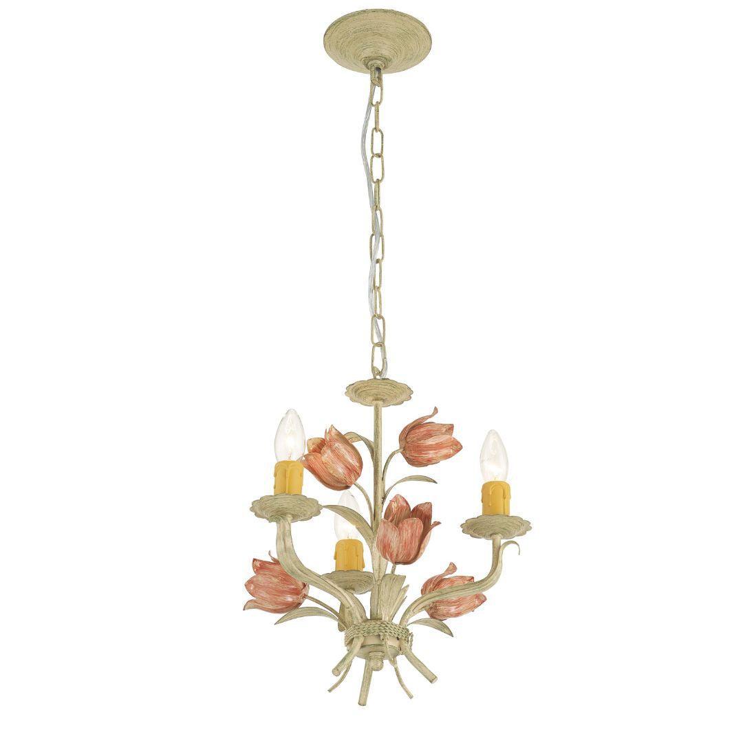 Brittany Collection - Sage Rose 3 Lights Chandelier