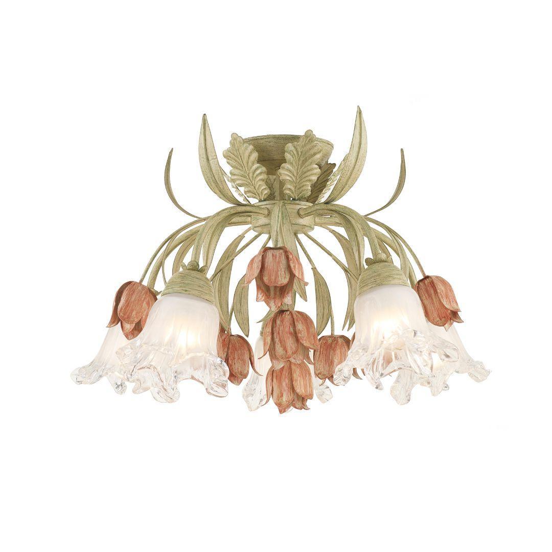 Brittany Collection - Sage Rose Flush Mount
