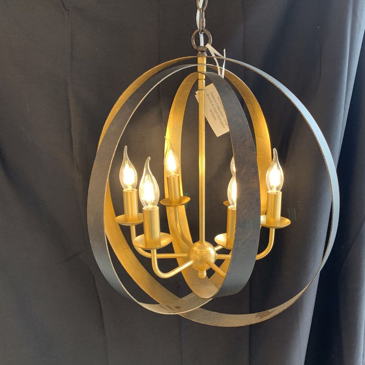Carson Collection - 6 Lights Chandelier - English Bronze & Gold