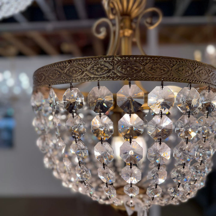 Florence Basket Chandelier - Solid Brass Finish - W:30cm