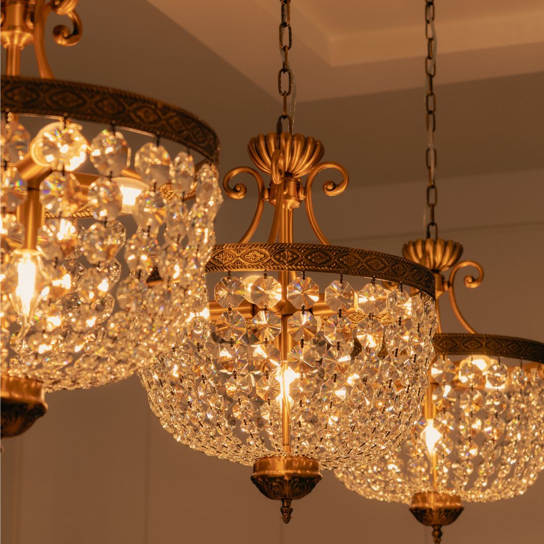 Florence Basket Chandelier - Solid Brass Finish - W:30cm