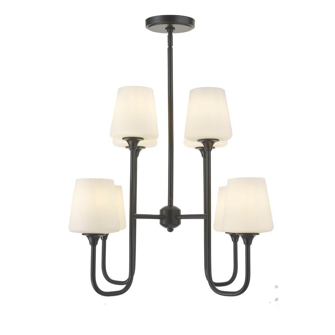 Huntington Collection - 8 Light - Chandelier - Matte Black Frame