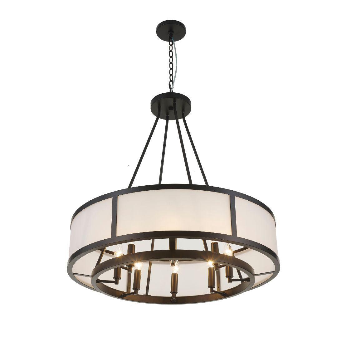 Byron Collection - Chandelier - Matte Black Frame - W:80cm