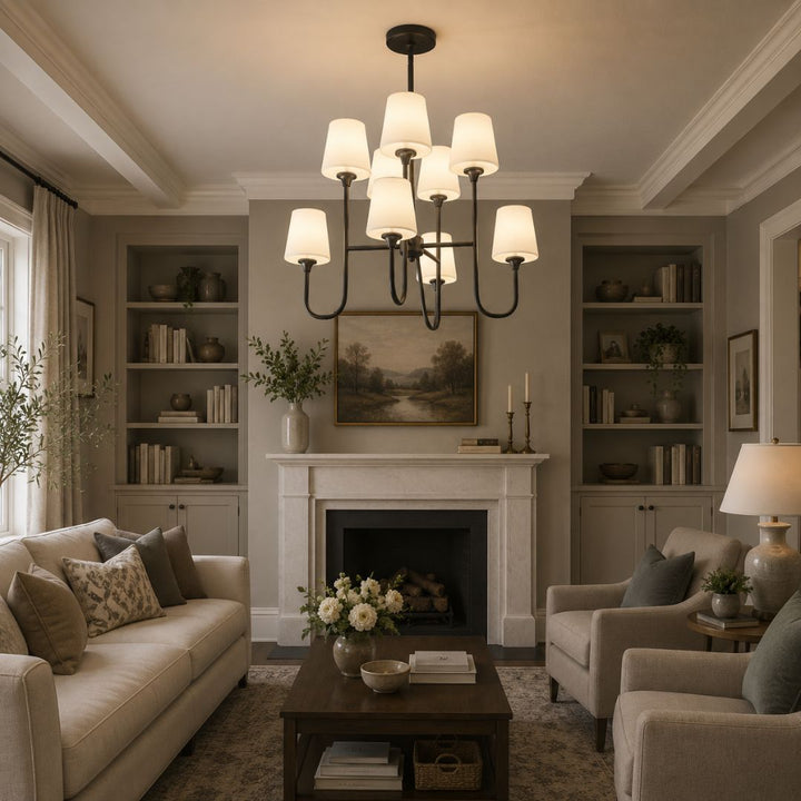 Huntington Collection - 8 Light - Chandelier - Matte Black Frame