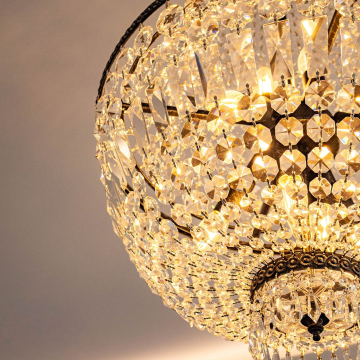 French Basket Chandelier - Antique Silver - 8 Light
