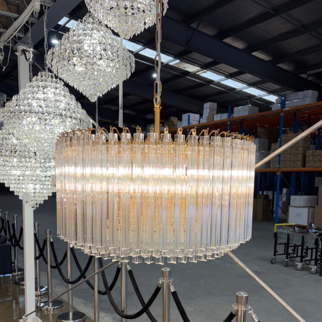 Xavier Collection - 7 Lights Chandelier - Aged Brass - W:60cm