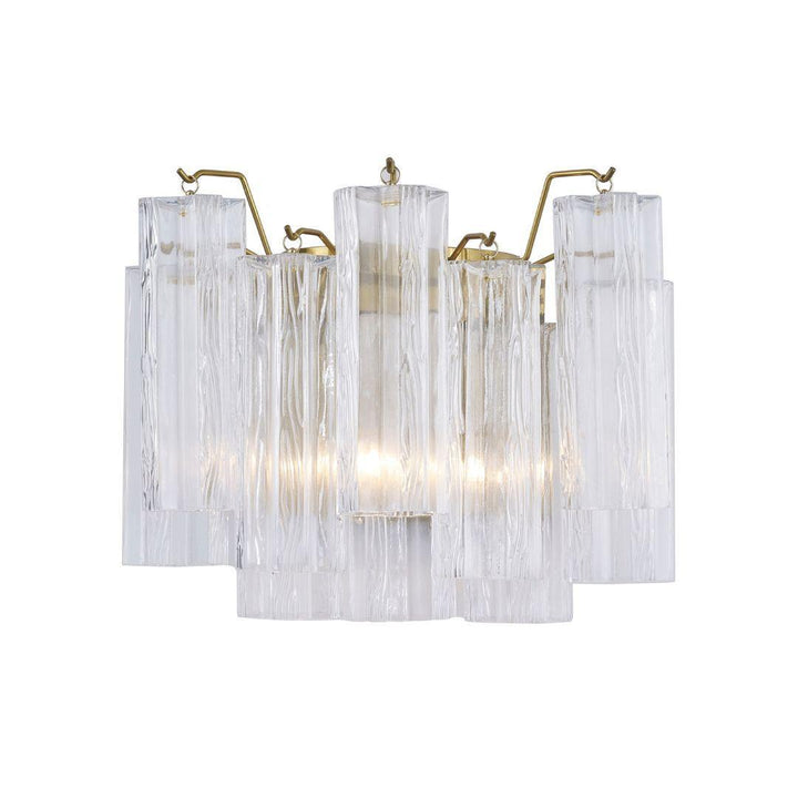 Odelle Collection - Wall Sconce Light - Clear & Satin Brass - W:36cm