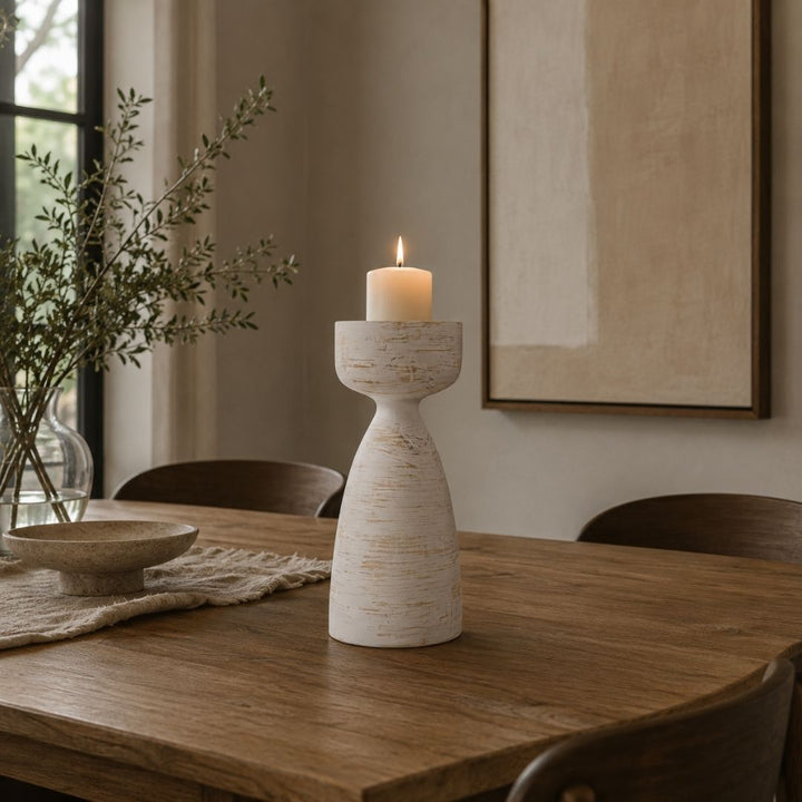 Amari Candle Holder Whitewash