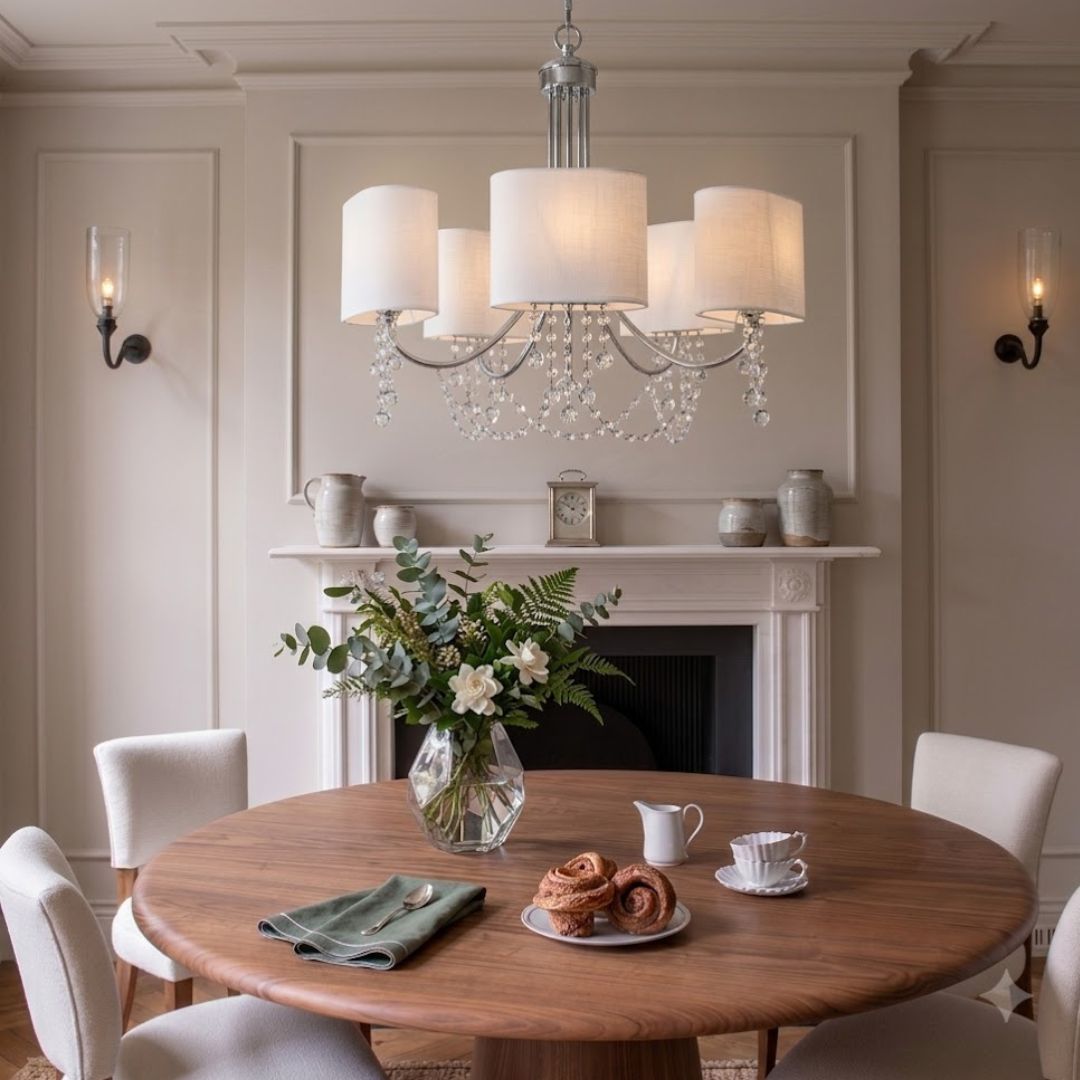 Amelia 5 Light Crystal Chandelier - CHROME
