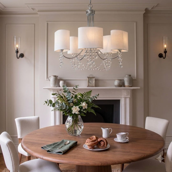 Amelia 5 Light Crystal Chandelier - CHROME