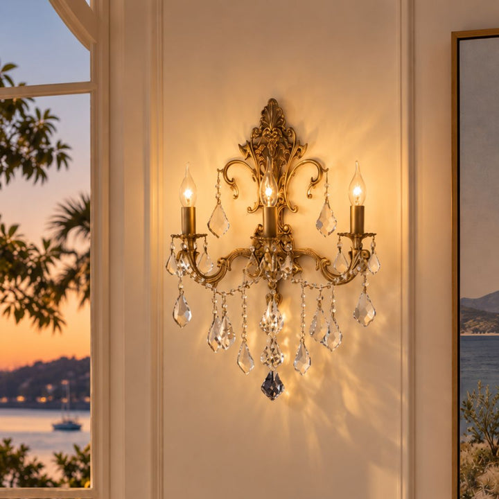 Americana 3 Light Wall Sconce - Brass Finish