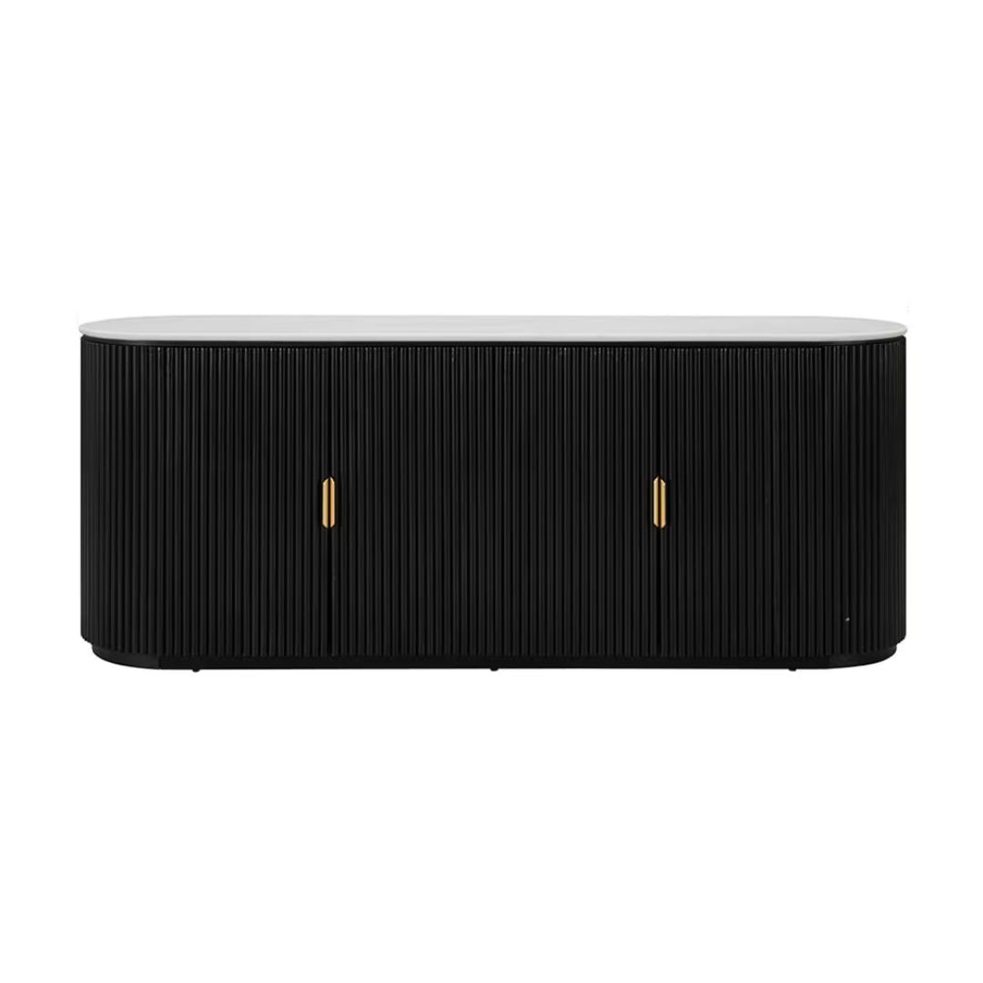 Ares Buffet White Marble & Black Ash Wood