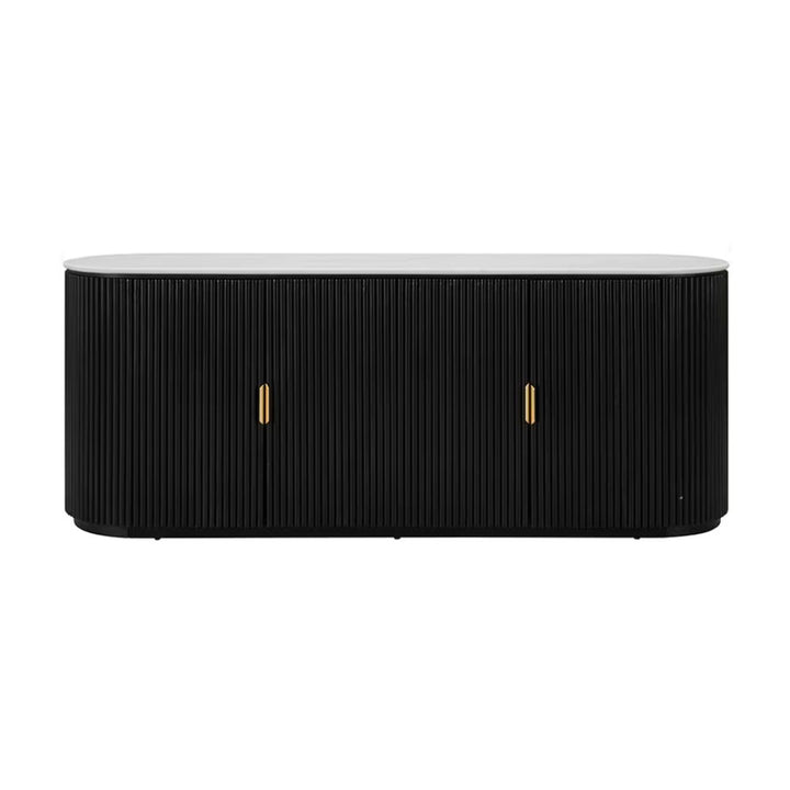 Ares Buffet White Marble & Black Ash Wood