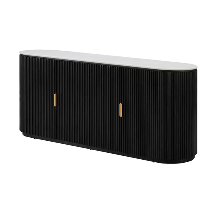 Ares Buffet White Marble & Black Ash Wood
