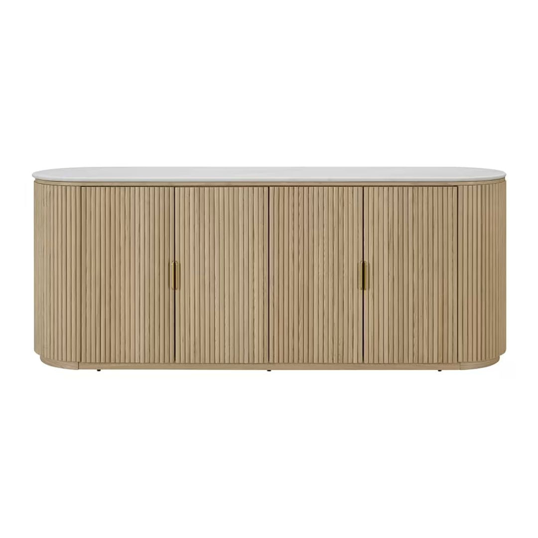 Ares Buffet White Marble & Natural Ash Wood