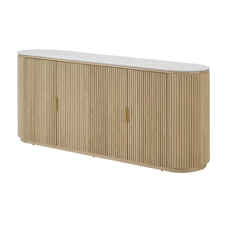 Ares Buffet White Marble & Natural Ash Wood