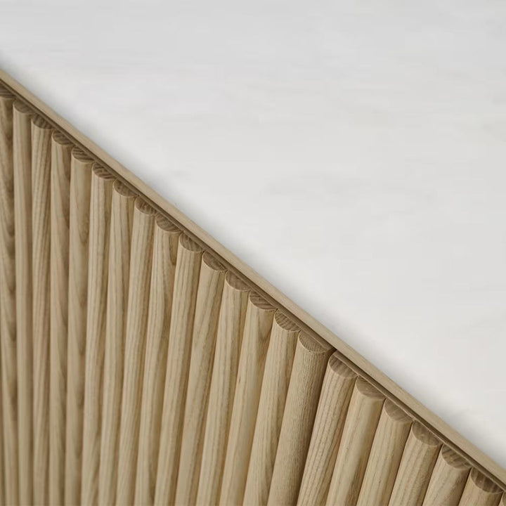 Ares Buffet White Marble & Natural Ash Wood