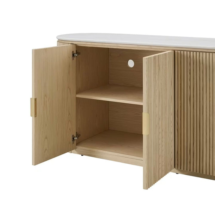 Ares Buffet White Marble & Natural Ash Wood
