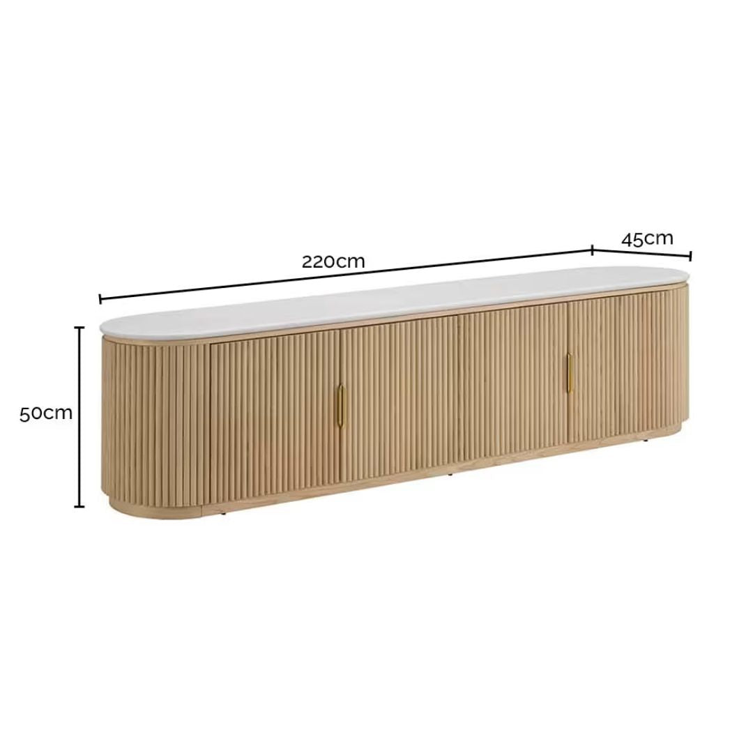 Ares TV Unit Natural & White Marble