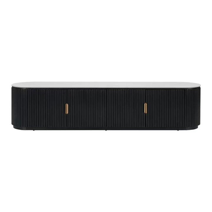 Ares TV Unit White Marble & Black Ash Wood